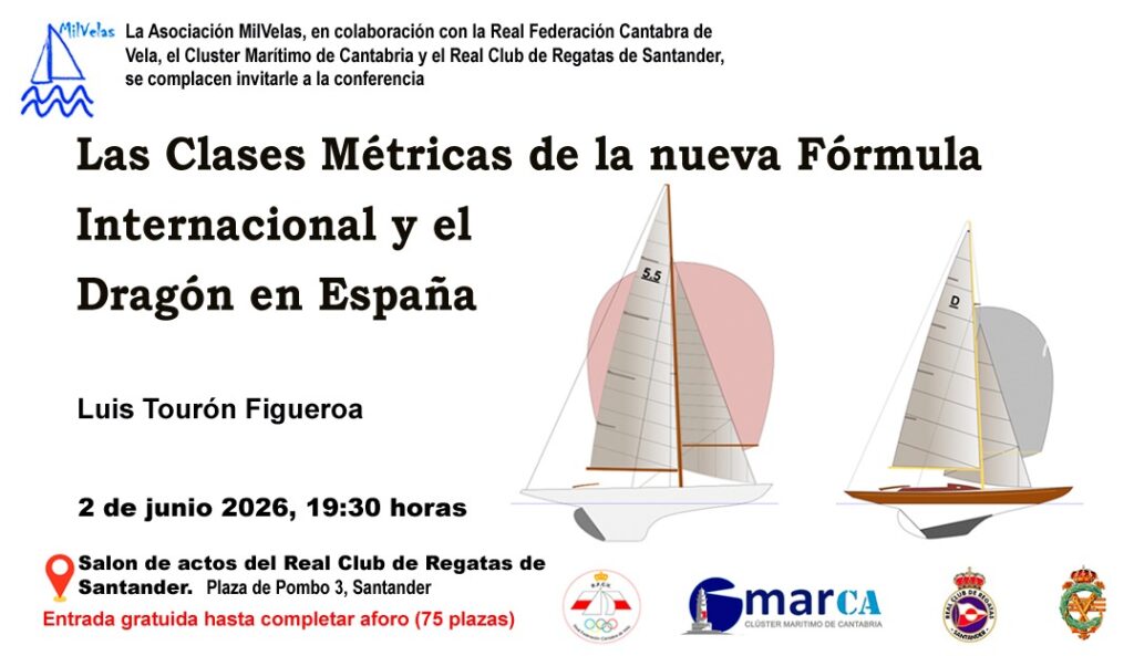 Conferencia “Las Clases Métricas de la nueva Fórmula Internacional y el Dragón en Epaña” 2 de junio por Luis Tourón en el Real Club de Regatas