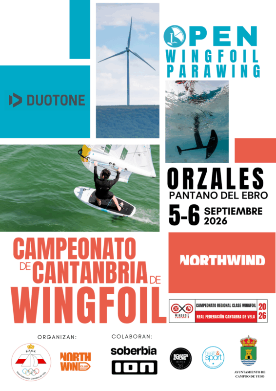 El Pantano del Ebro (Orzales) acogerá el Campeonato de Cantabria de Wingfoil el 5 y 6 de septiembre