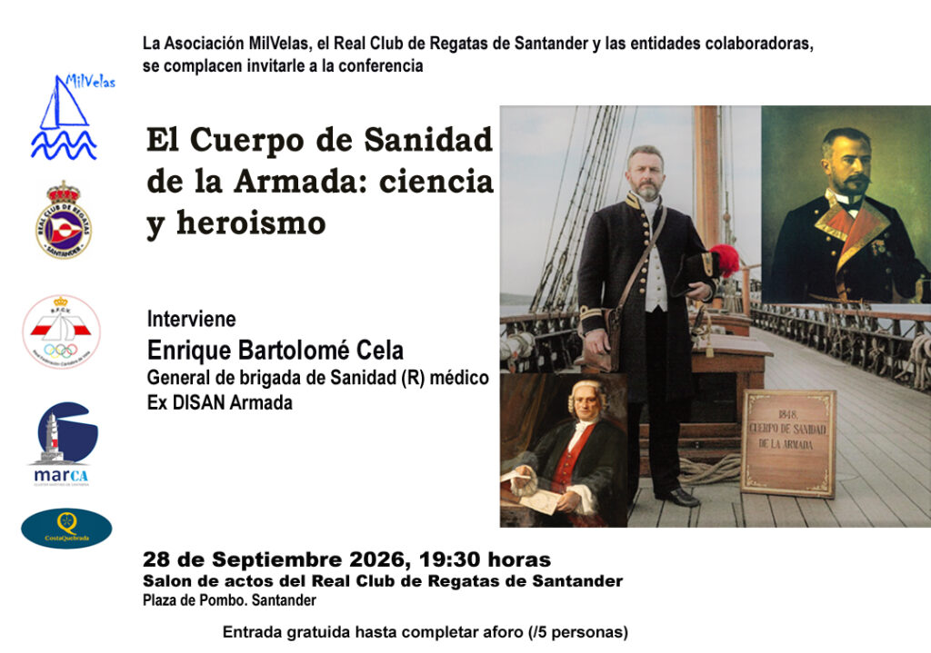 El Real Club de Regatas de Santander acoge la conferencia «El Cuerpo de Sanidad de la Armada: ciencia y heroísmo»